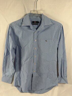 Vineyard Vines Classic Fit Tucker Shirt Gingham Plaid Men’s Size Small Blue